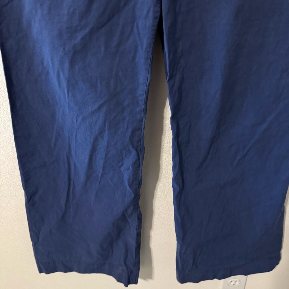 Anthropologie Maeve The Colette Magic Fabric Crop Wide-Leg Pants Blue Night-33 - Picture 5 of 10